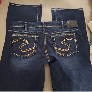 Women’s Silver Thick Stitch Aiko Style Bootcut Jeans Size 33/33(fits like a 12)